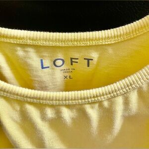 LOFT  Bright Yellow Scoop Neck Tee